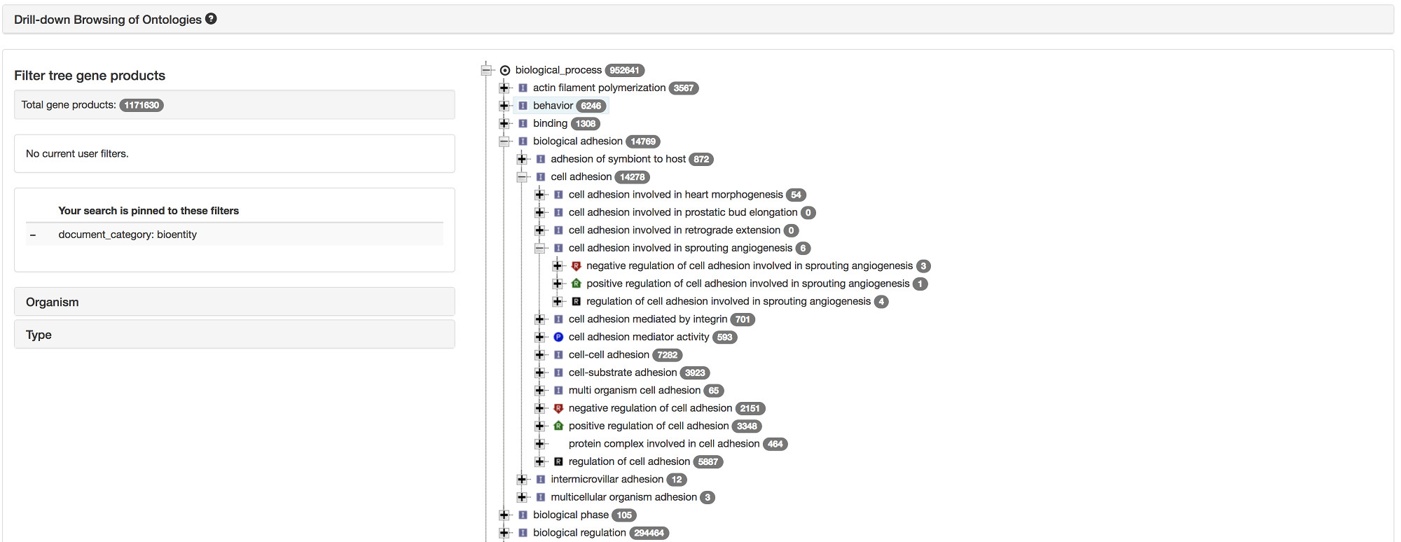 Browse GO ontology example